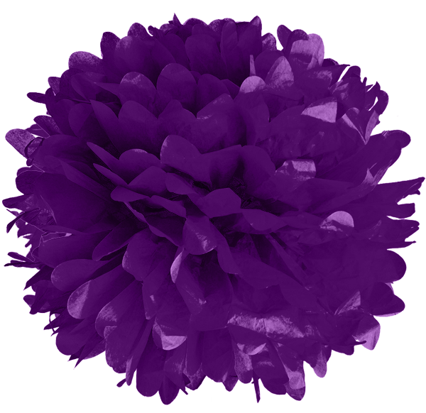16 Purple Tissue Pom Poms