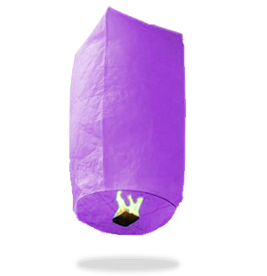 ECO Purple Cylinder Sky Lanterns (Wire-Free).