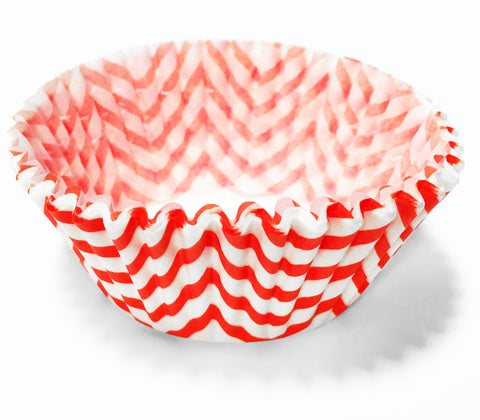 Red Chevron 25pc Cupcake Liners.