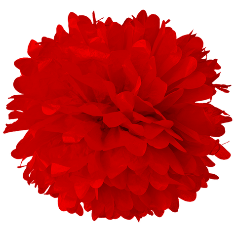 6" Red Tissue Pom Poms.
