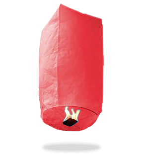 ECO Red Cylinder Sky Lanterns (Wire-Free).