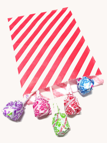 Red Striped 20pc Paper Favor Bags.