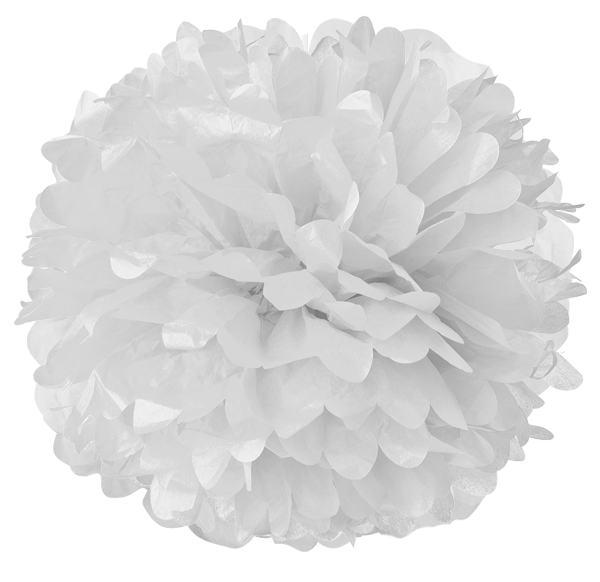 10 White Tissue Pom Poms