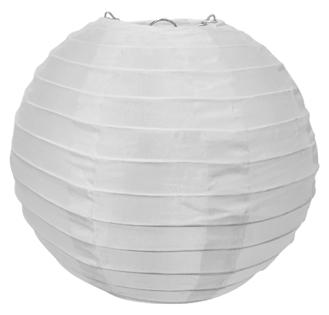 White Round Silk Lanterns.