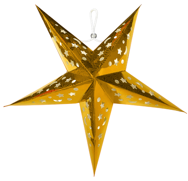 24 Gold Star Paper Lanterns