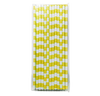 Yellow Rugby Striped 25pc Paper Straws.