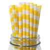 Yellow Rugby Striped 25pc Paper Straws.